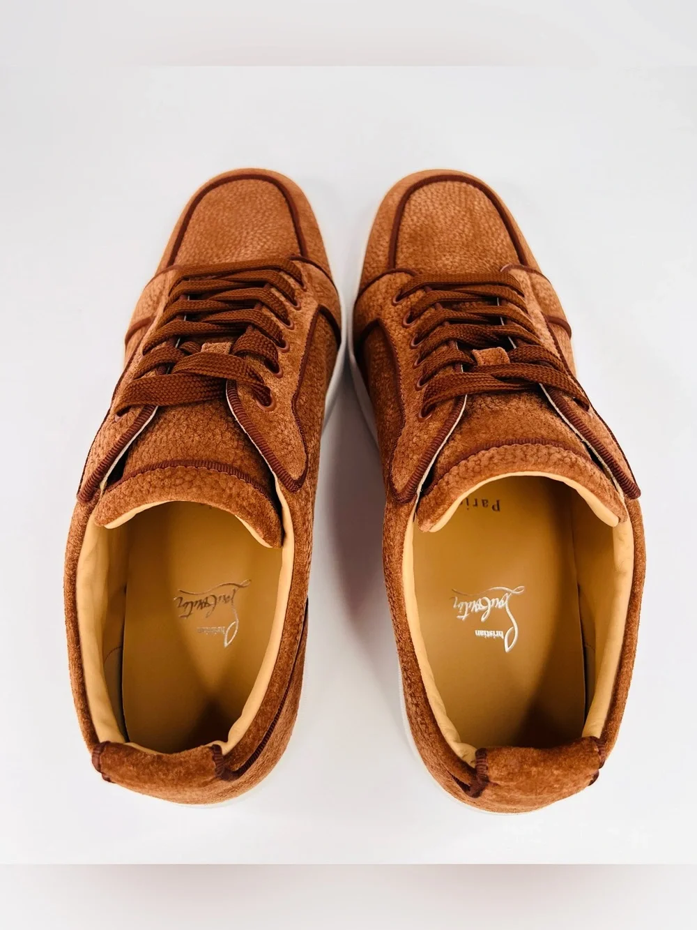 CHRISTIAN LOUBOUTIN Rantulow Orlato Grain Suede Leather Sneakers EU 45- US 12